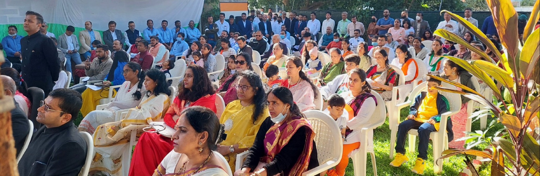 Flag hoisting ceremony at Chancery on 75th Independence Day